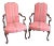 Southwood Queen Anne Style Mahogany Upholstered Open Armchairs - a Pair For Sale