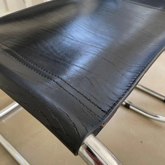 Black Set of Mr20 Cantilever Chairs by Ludwig Mies Van Der Rohe for Fasem, 1970s For Sale - Image 8 of 13