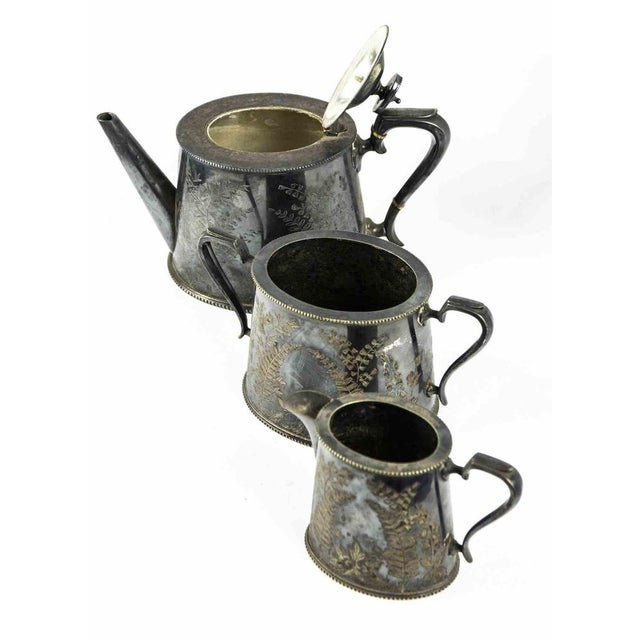 Mid-Century Sheffeld Silverplate Tea Service from J.H. Potter, United Kingdom, Set of 3 For Sale - Image 3 of 6