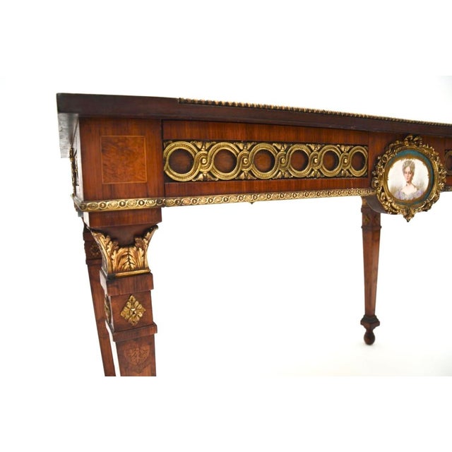 Antique French Inlaid Walnut Ormolu Mounted Desk, 1800s For Sale - Image 12 of 18