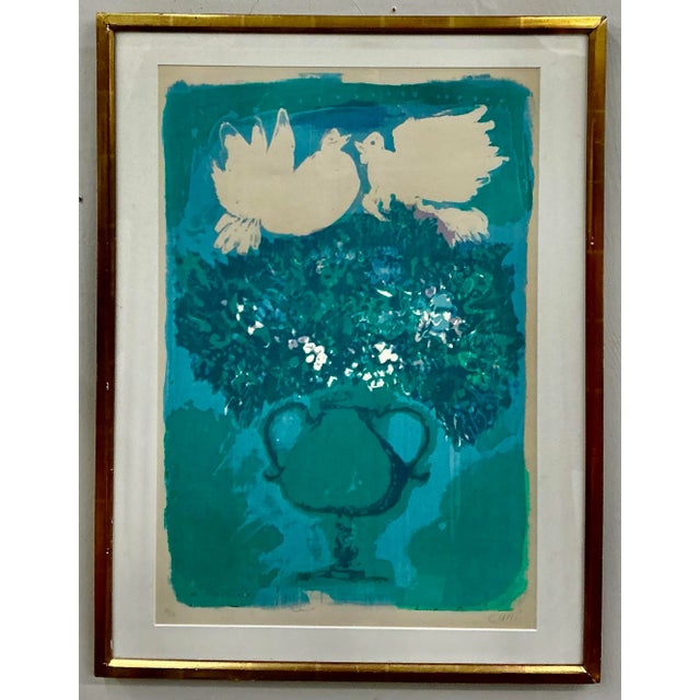 Beautiful vibrant color limited edition serigraph print by Spanish artist Jose Alfonso Cuni (1924-20021). Signet and...