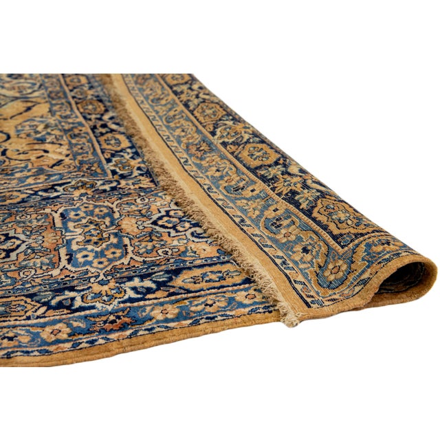 Gallery Size Antique Kerma Wool Rug in Rust Color For Sale - Image 4 of 10