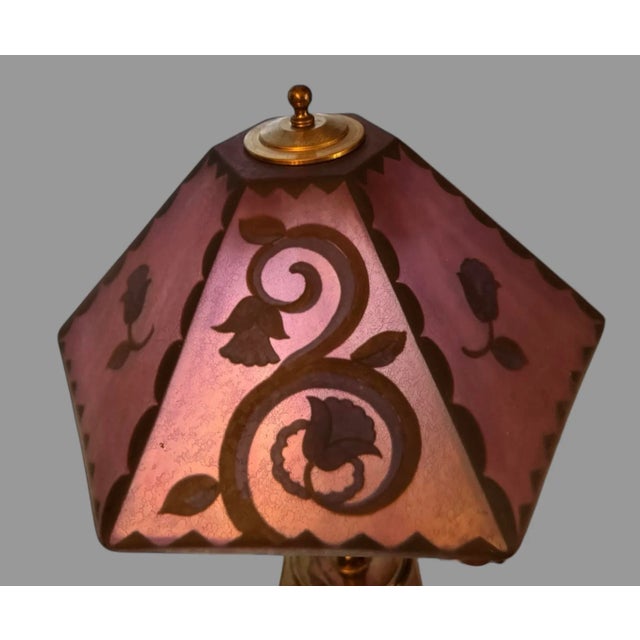 Vintage Pairpoint Floral Decorated Art Nouveau Deco Table Lamp For Sale - Image 10 of 12