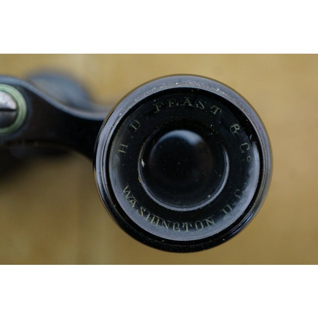 Antique Lemaire French Opera Glasses Black Leather Binoculars & Case For Sale - Image 11 of 15