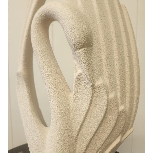1980s Art Deco Revival White Ceramic Swan Haeger 1980s For Sale - Image 5 of 10