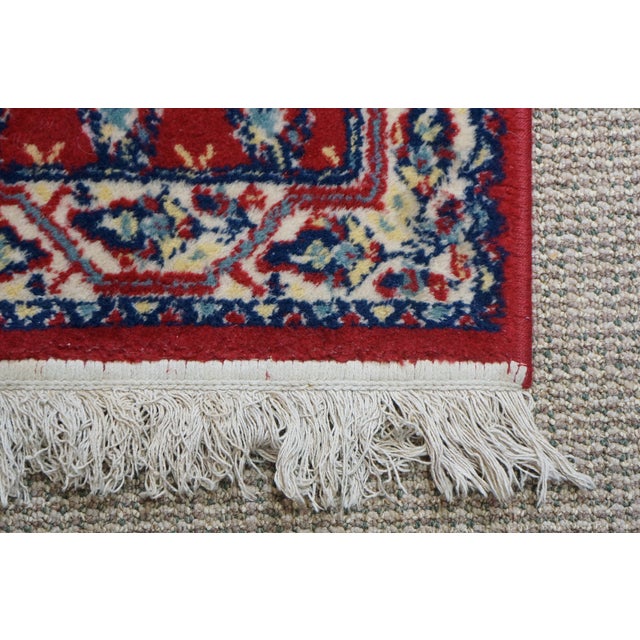 Vintage Belgium 100% Virgin Wool Oriental Paisley Rug Runner Carpet Mat 34" For Sale - Image 10 of 10