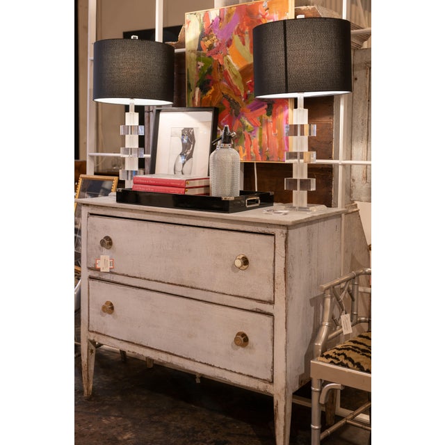 Plastic 1970s Mid-Century Modern Karl Springer Style Lucite Lamps, a Pair For Sale - Image 7 of 10