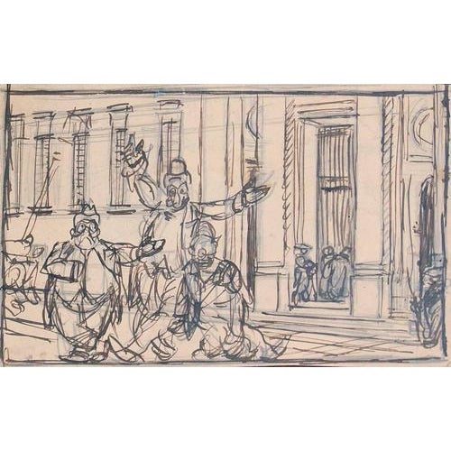 China ink and pencil on paper. Not signed. Very good condition. This piece is attributed to the mentioned designer/maker....