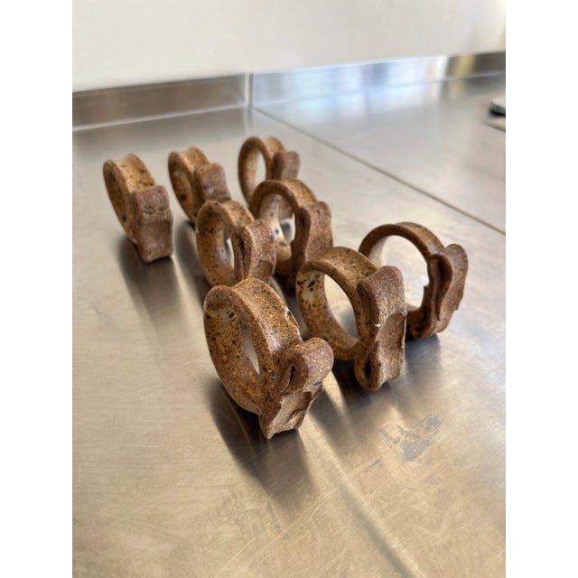 Late 20th Century Vintage Studio Art Pottery Napkins Rings- Set of 8 For Sale - Image 9 of 11