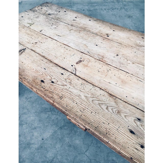 French Country Design Pine Dining Table with Drawer, France, 1930s For Sale - Image 9 of 18