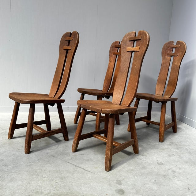 Vintage Dining Chairs attributed to De Puydt, Belgium, 1960s, Set of 4 For Sale - Image 6 of 12
