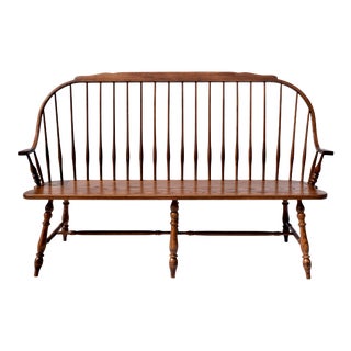 Vintage Custom Continuous Bow Windsor Bench For Sale