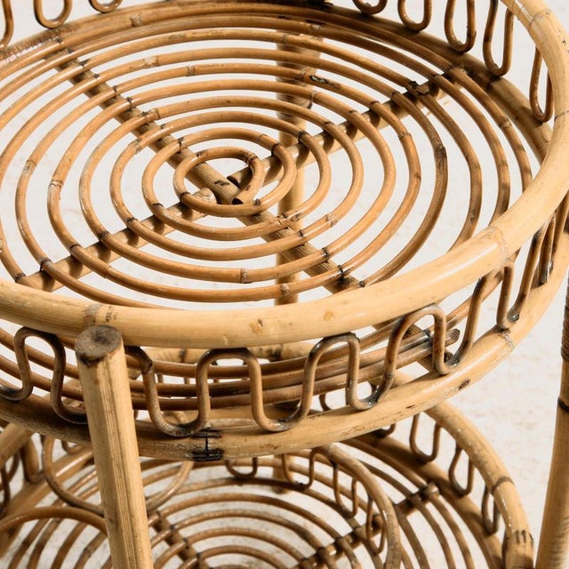 Wood Bamboo and Rattan Trolley, 1960s For Sale - Image 7 of 11