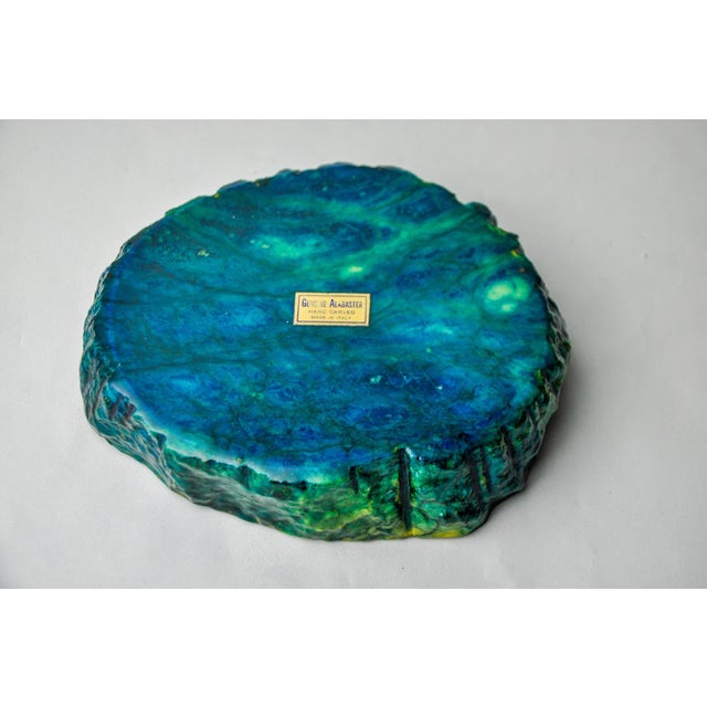 Turquoise Turquoise Alabaster Ashtray attributed to Romano Bianchi, Italy, 1970s For Sale - Image 8 of 10