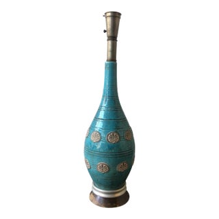 1960s Italian Ceramic Aqua Lamp For Sale