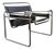 Wassily B3 Armchair in Chrome and Black Leather by Marcel Breuer For Sale