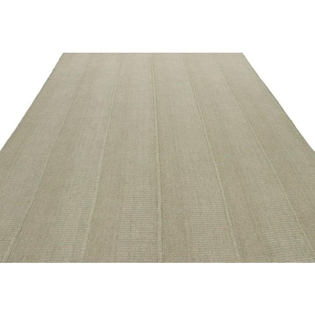 Contemporary Rug & Kilim’s Contemporary Kilim in Green, With Beige Accents For Sale - Image 3 of 7