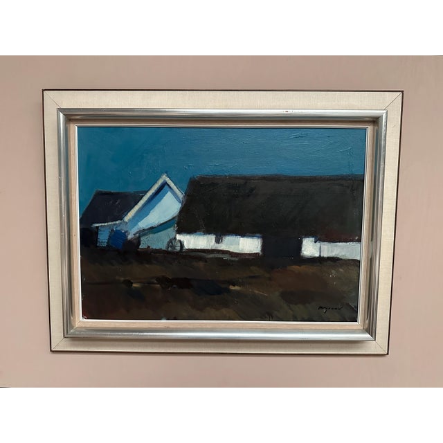 Bengt Hillgrund, Farm in the Landscape, 1950s, Oil Painting on Canvas, Framed For Sale - Image 6 of 18