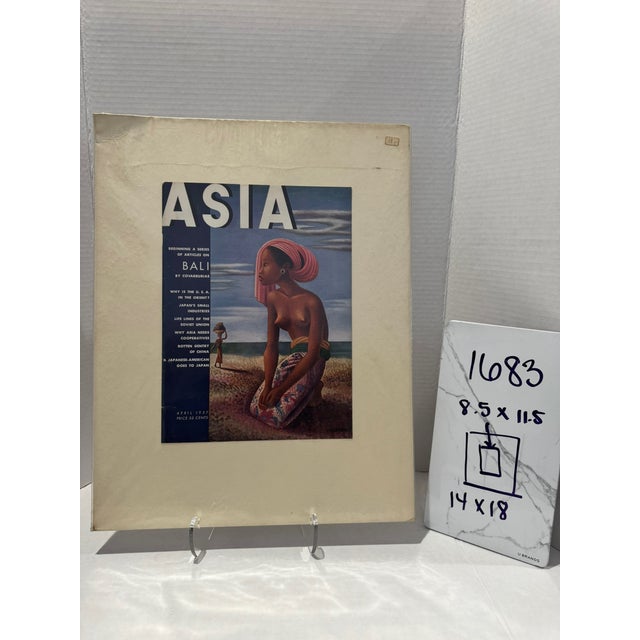 1937 Original Asia Cover, April, Miguel Covarrubias, Art Deco, Matted For Sale In Atlanta - Image 6 of 6