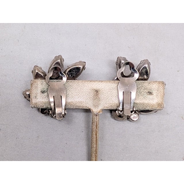 Vintage 1960s Verified Delizza & Elster Faux-Garnet Clip Earrings-2 Pieces For Sale In Philadelphia - Image 6 of 7