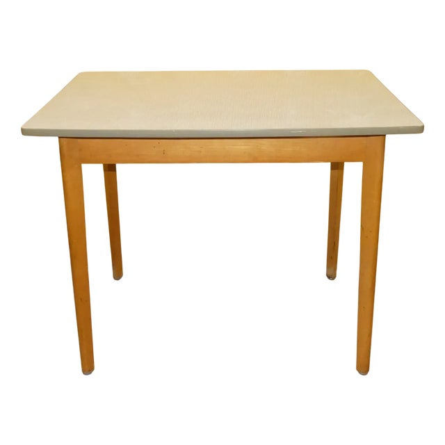 Small Vintage Kitchen Table in Resopal Wood, 1950s For Sale