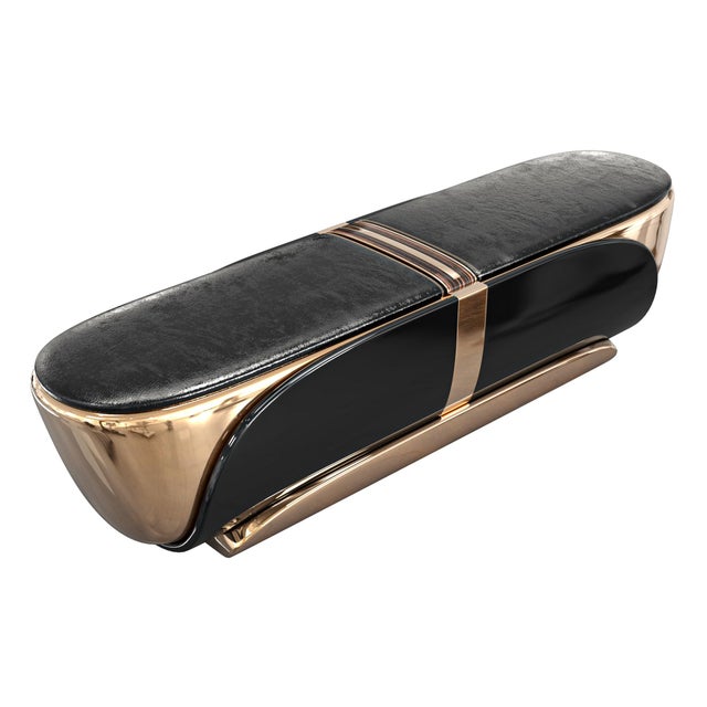 Bronze "Bond" Bench With Bronze and Stainless Steel, Handmade For Sale - Image 8 of 9