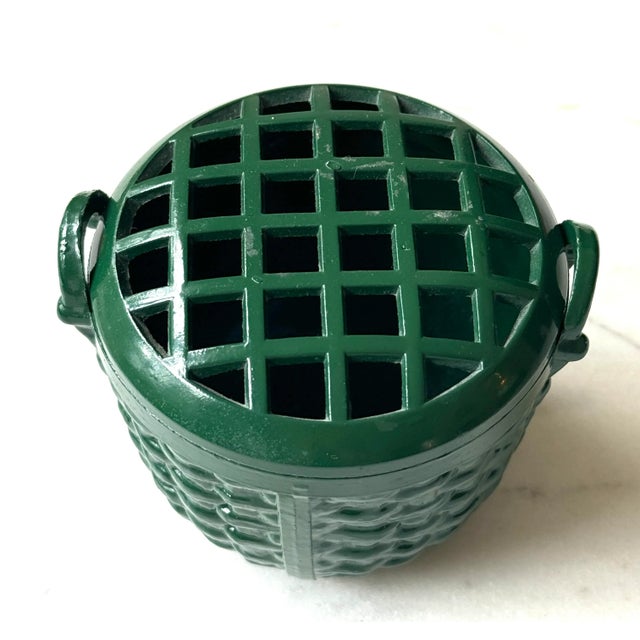 Late 20th Century Zinc Nantucket Basket Flower Frog For Sale - Image 5 of 6