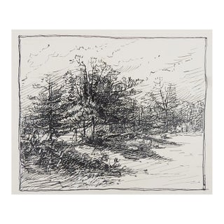 Early 20th Century Agnes Dean Abbatt Landscape Drawing For Sale
