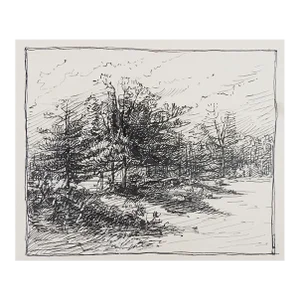 Early 20th Century Agnes Dean Abbatt Landscape Drawing