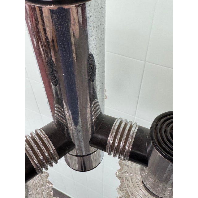Italian Pendant Light in Glass and Steel from Targetti, 1970s For Sale - Image 10 of 18