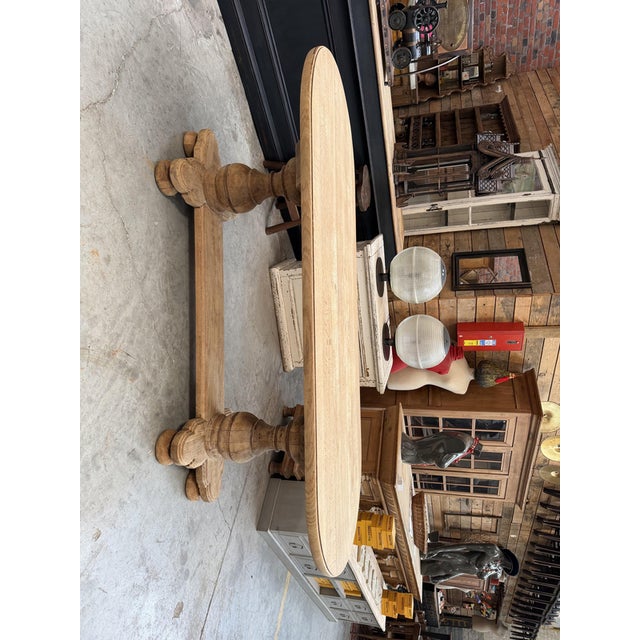 1960s Oval Table in Solid Oak, 1960s For Sale - Image 5 of 11