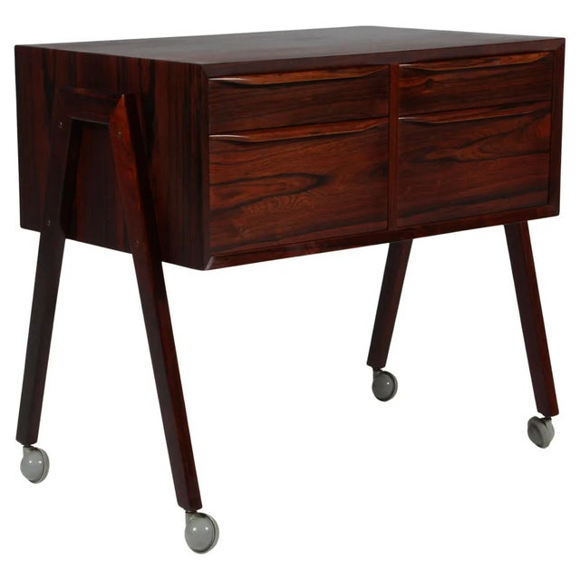 Rosewood Sewing Nest attributed to Erling Torvits, 1960s For Sale - Image 11 of 11