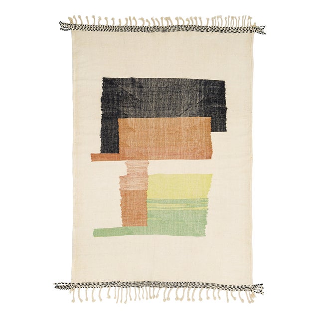 Moroccan Flatweave Wool Rug by Azele Studio For Sale