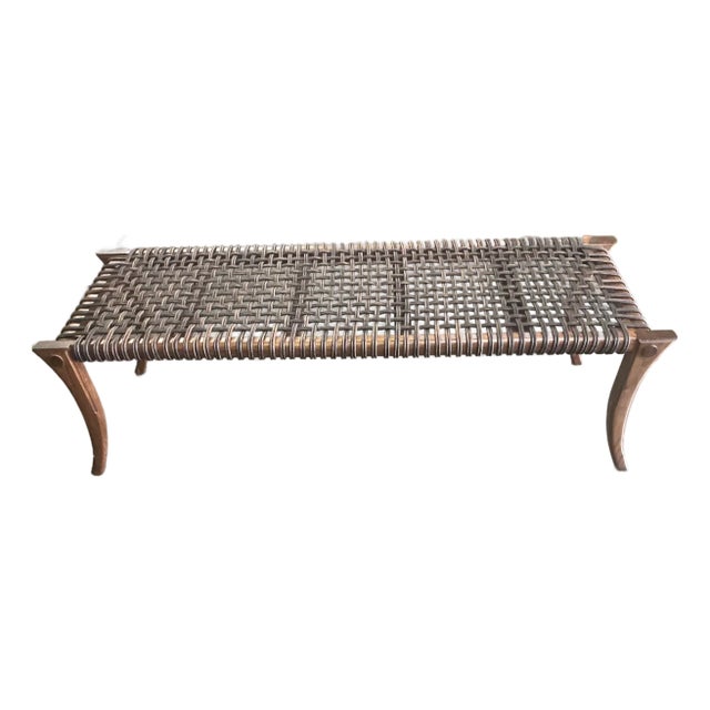 Mid Century Solid Walnut Klismos Ottoman For Sale