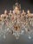Metal 1930s Art Nouveau Amber Crystal Florentine Lustre Chandelier For Sale - Image 7 of 12