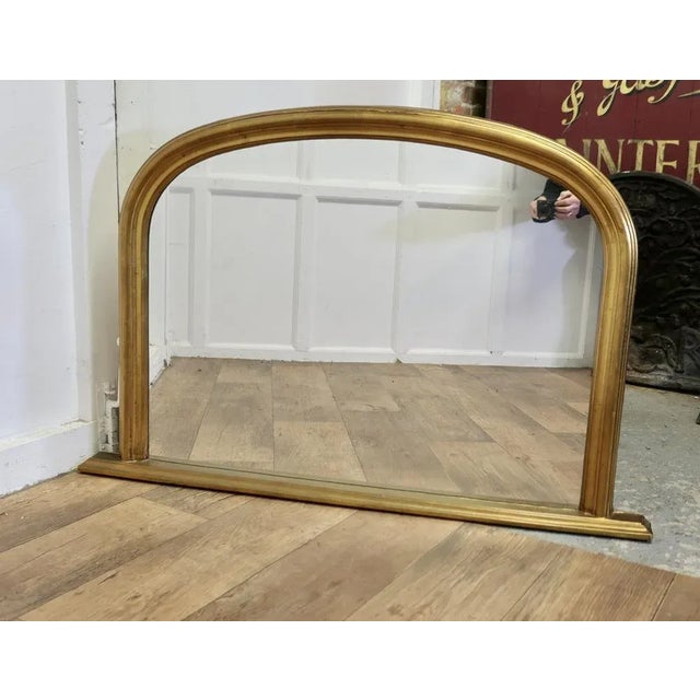 Victorian Style Arched Gold Overmantel Mirror, 1960s For Sale - Image 3 of 7