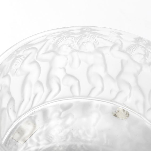 Mid-Century Modernist Crystal Les Enfants Lidded Powder Box Signed Lalique For Sale - Image 14 of 18