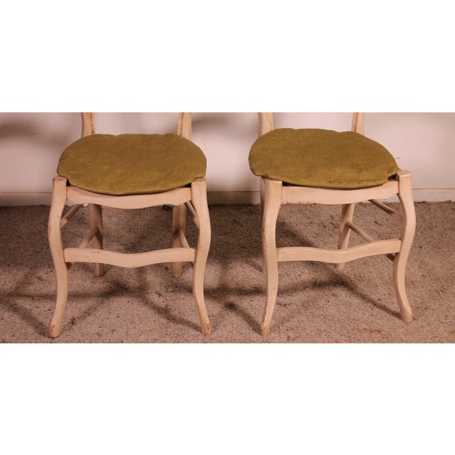 Polychrome Wooden Straw-Seated Chairs, 1950s, Set of 2 For Sale - Image 3 of 11