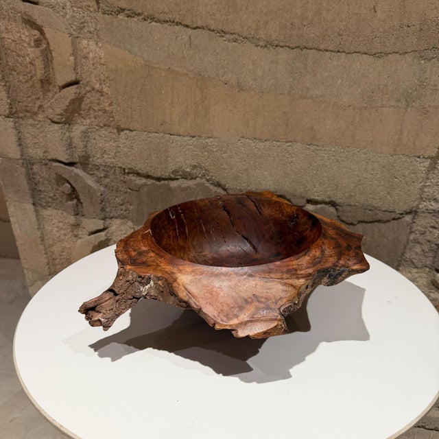 Mid-Century Modern Studio Craft Handcrafted Walnut Wooden Bowl Js Greenwald Mid-Century For Sale - Image 3 of 9