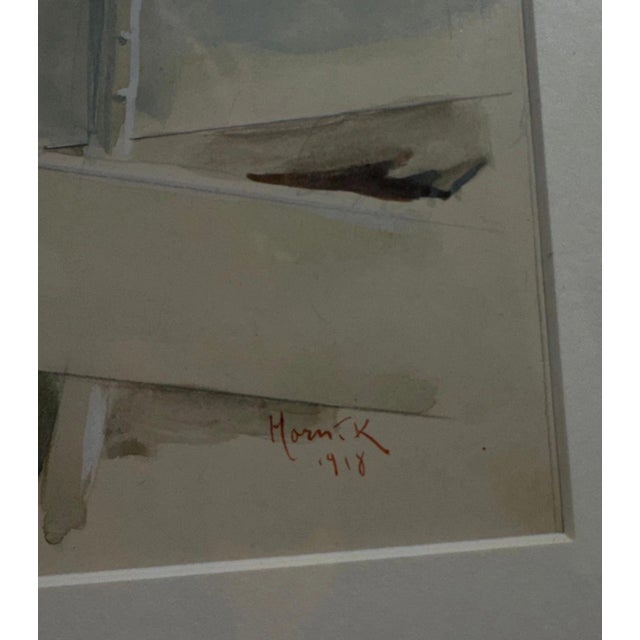 Franco Albini Franz František Horník-Lánský, Coffee House Terrace, Mixed Media, Framed For Sale - Image 4 of 13