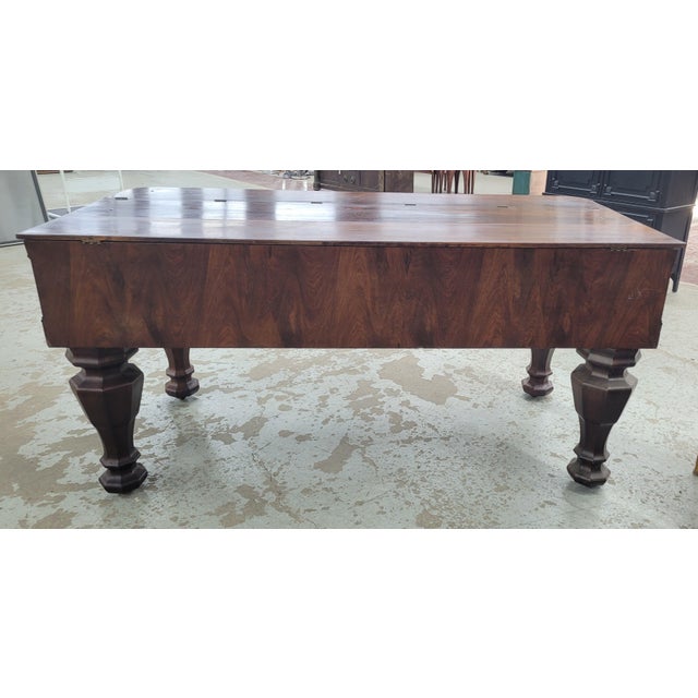 Victorian Circa 1860 Solid Rosewood Large Square Piano For Sale - Image 3 of 17