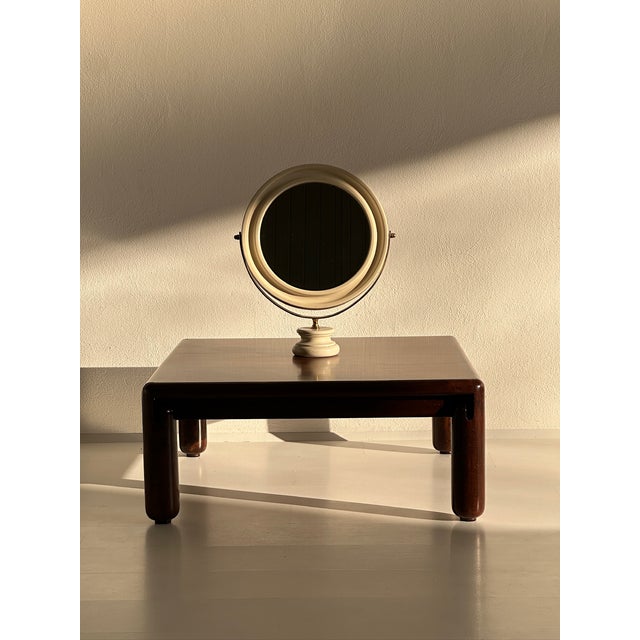 Table Mirror in Laquered Wood and Metal with Marble Base, 1970s For Sale - Image 9 of 12