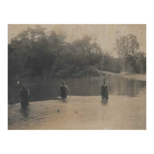 Antique Photograph of Men Swimming