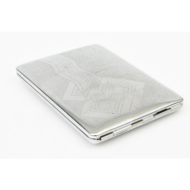 Tiffany and Co. Vintage Art Deco Silver Tooled Card Case, 1930's For Sale - Image 4 of 12