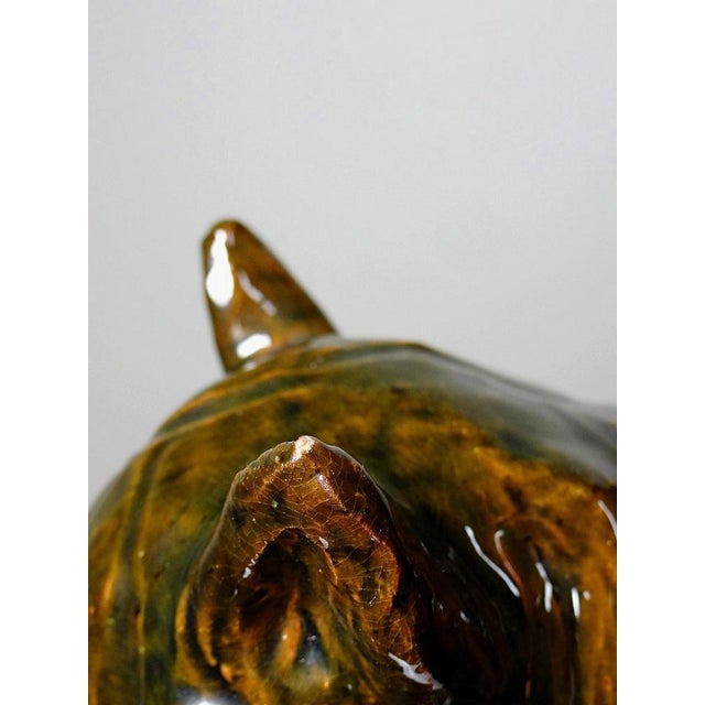 Horse Head or Chess Knight in Glazed Terracotta, France, 1980s For Sale - Image 13 of 17