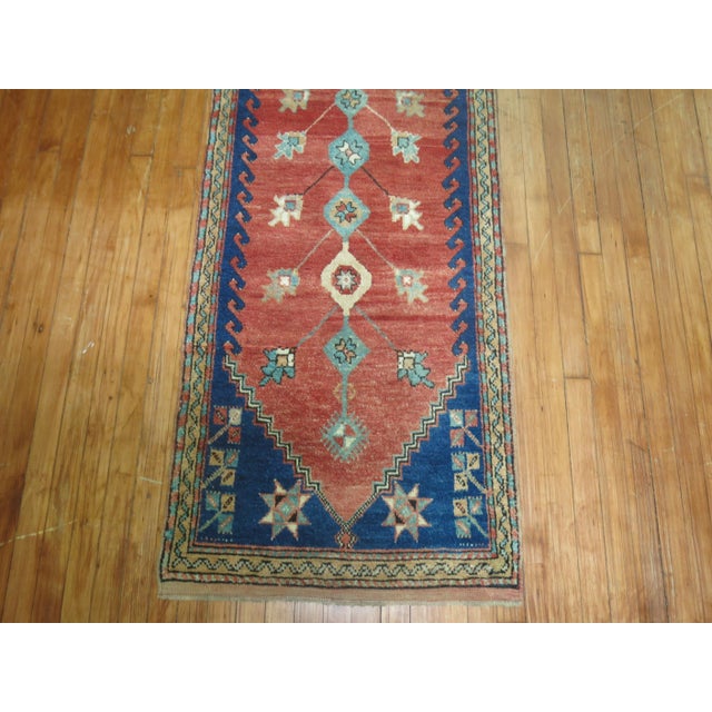 Folk Art Vintage Zabihi Collection Turkish Geometric Anatolian Runner - 2'5" x 11' For Sale - Image 3 of 6