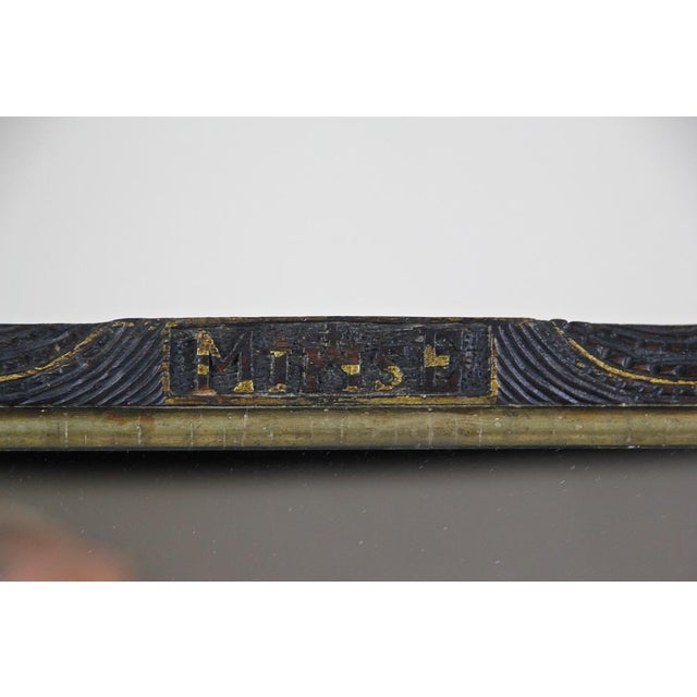 Hand-Carved Wooden Wall Mirror with Golden Bars, Austria, 1901 For Sale - Image 4 of 16