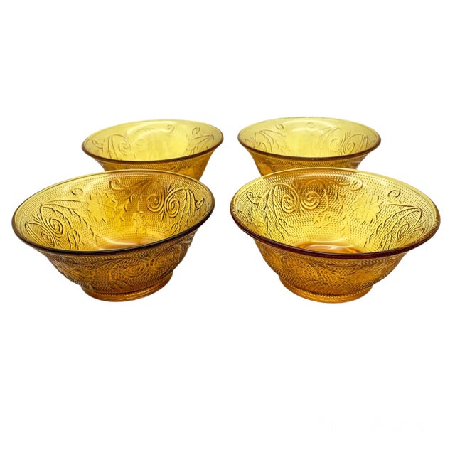 1970s Imperial Glass Tiara Daisy Sandwich Amber Glass Set- 28 Pieces For Sale - Image 11 of 13