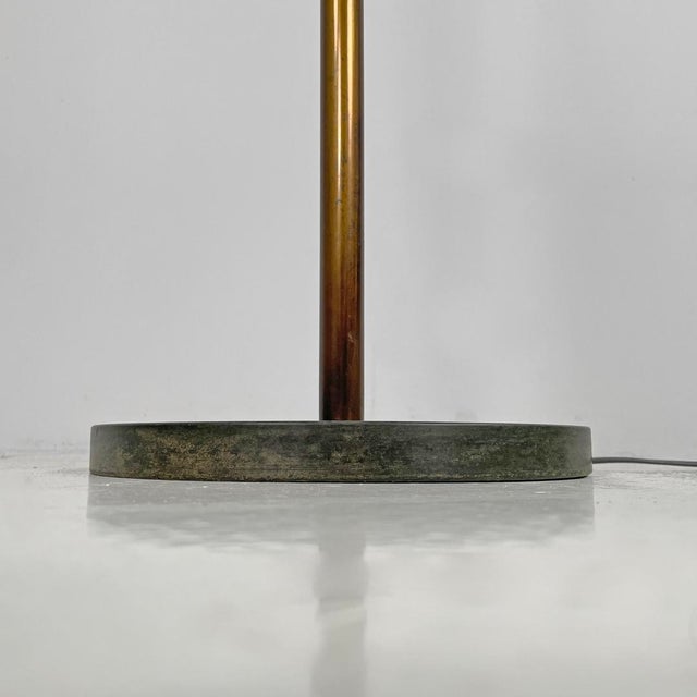 Art Deco Italian Brass Floor Lamp with Adjustable Arm and Dark Marble Base, 1940s For Sale - Image 15 of 18