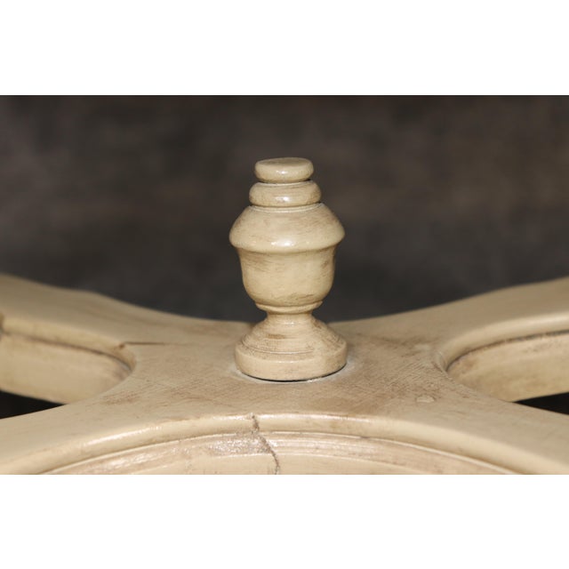Cream 1950's Pair Louis XV Style Painted Decorated Benches For Sale - Image 8 of 11